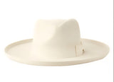 Cream pencil curled fedora 
