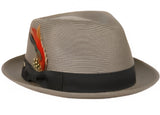 Grey polybraid fedoras ith feather