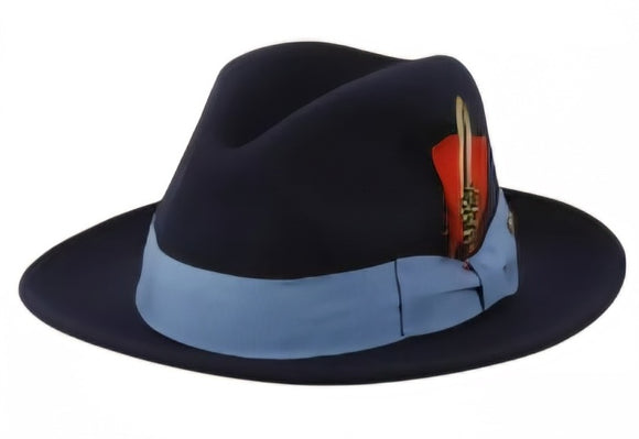Navy australian wool felt fedora