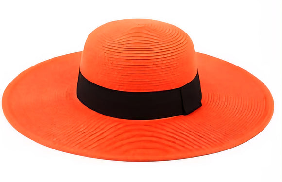 Orange straw at with black band