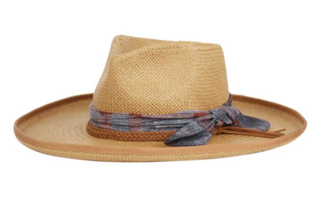 Gamboa Panama Hat. Light Brown Panama Hat - Wide Brim Gambler Hat