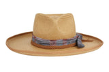 Front of Light Brown Raffia Fedora