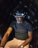 Man wearing black Straw Hat