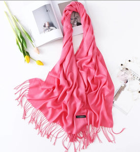 cashmere blend extra long scarf/shawl watermelon