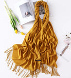 cashmere blend extra long scarf/shawl gold
