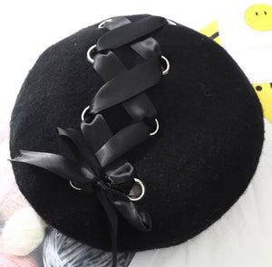 ribbon berets burgundy