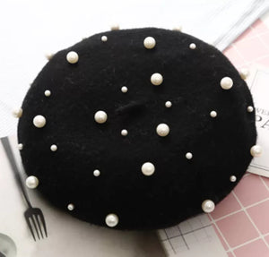 pearl berets black