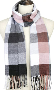 cashmere blend plaid scarfs - unisex multi-color