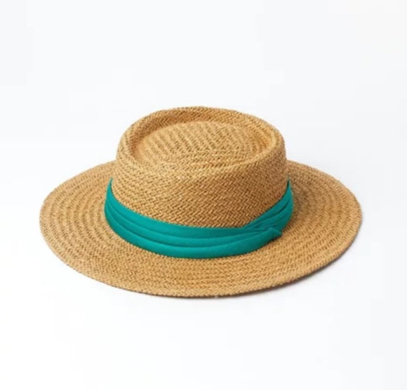 neola| pork pie straw collection aquamarine/green / m/l 56-58cm