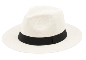 panama| white straw fedora white / 56 -58cm