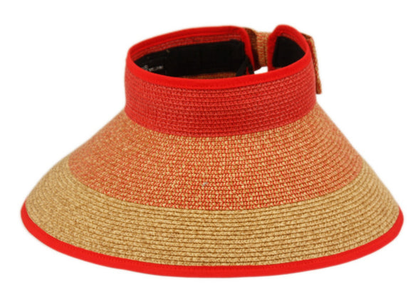 destin|straw visor red