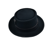 Black Pork Pie Zipper Hat