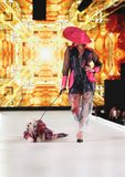 Fuscia straw hat