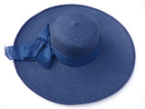 navy blue wide brim straw hats by scarves & fedoras