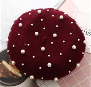 pearl berets black