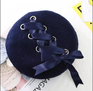 ribbon berets burgundy