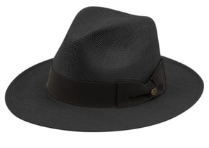 panama| black straw fedora